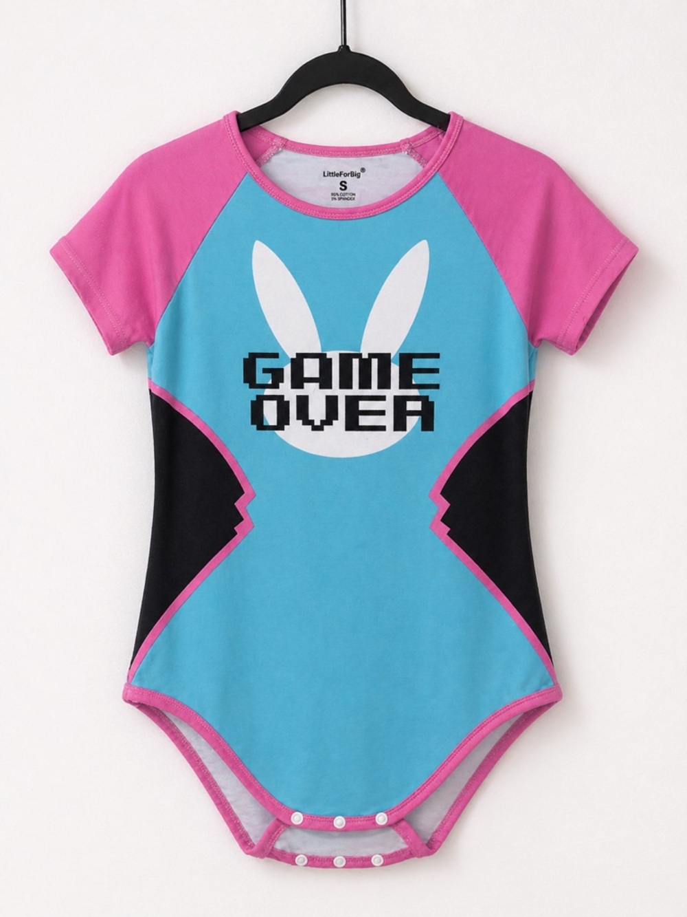 Game Over Bunny bodysuit - Pink & Blue
